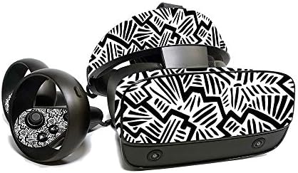 עור אדיסקינס עבור Oculus Rift S - מופשט שחור | כיסוי עטיפת מדבקות ויניל מגן, עמיד וייחודי ויניל | קל ליישום,